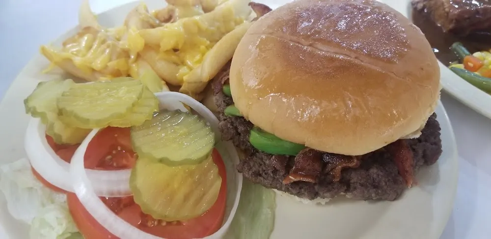 Avocado Bacon Cheeseburger and Cheesy Fries